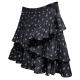 Silk Cypress Printed Skirt 2025 Summer New Women's Fashion Irregular Spliced ​​Elastic Waist Temperament Short Skirt