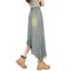2024 new summer irregular furrowed denim skirt for women with old design versatile mid-length skirt