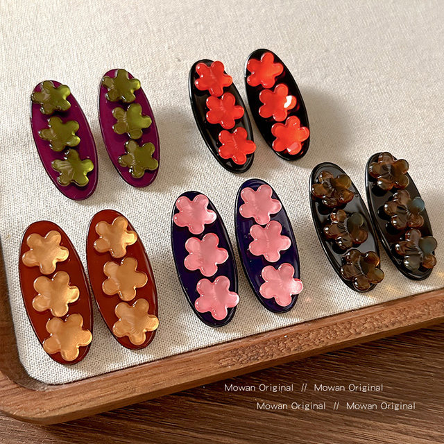 Cute colorful flower hair clip for women 2025 new high-end side forehead bangs hair clip hair clip exquisite hair accessories