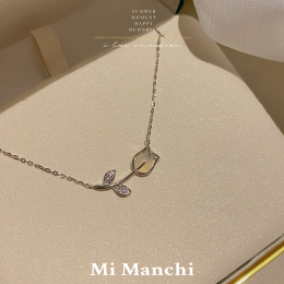 MiManchi sterling silver 999 tulip necklace light luxury ladies 2023 seventh birthday present