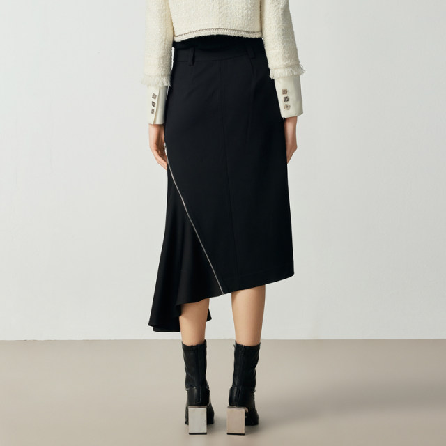 HGENTEEL Lotus Women's Clothing Asymmetrical and Neat Straight Cool Skirt GCD35700560
