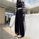 Gold velvet wide-leg pants for women 2025 spring Korean lazy style draped feeling loose straight floor velvet pants for women
