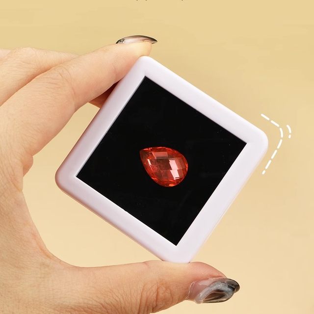 Jewelry storage box ring face naked stone box gem box plastic transparent glass color treasure box diamond display box