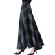 2025 autumn and winter new versatile plaid wool skirt for women high waist A-line long skirt large dance skirt large size skirt
