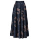 2024 autumn and winter new retro printed half -body long skirt female high -waist A -line dance long skirt large size winter skirt
