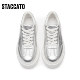 Sijitu's new panel shoes high bottom increase sports casual shoes silver versatile women's shoes H0082cm4

