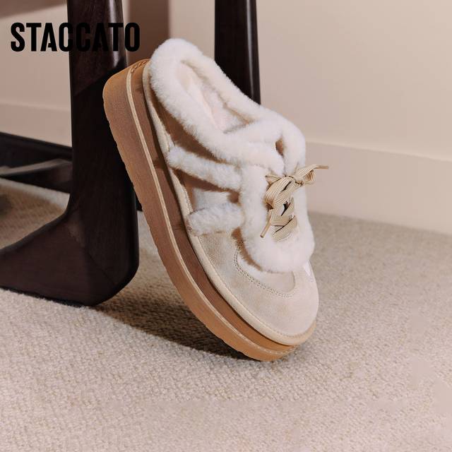 Scatto 2025 new winter retro furry shoes plus velvet warm thick-soled Birkenstock shoes for women EIY10DH5