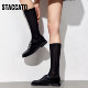 Sijiatu 2025 new British style retro oxford shoes thick heel black leather shoes women's shoes J5310AM5