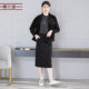Elastic waist straight pocket slit mid-length skirt 2025 new spring dress trendy temperament large-size women's skirt