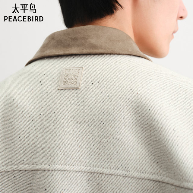 Peacebird men's floral yarn small fragrance jacket/denomination shirt/texture casual pants