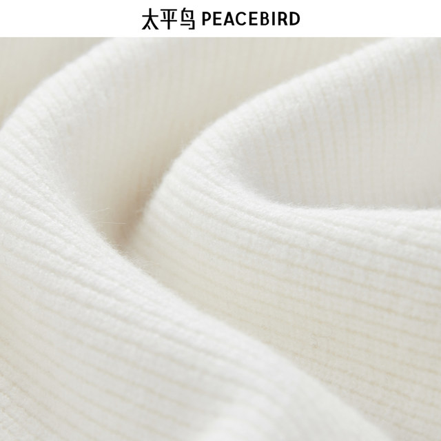PEACEBIRD Men's Casual Sweater Solid Color Sweater Warm Inner Knitted Sweater Fashionable Sweater Men's Wool Pullover