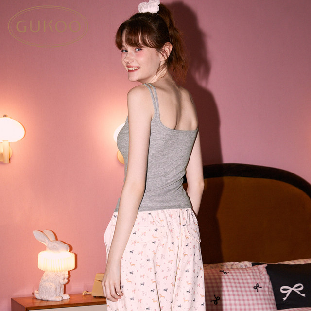 Gukoo/Fruit Shell Sling Women's Summer HelloKitty Co-branded New Style with Chest Pad Antibacterial Women's Inner Vest
