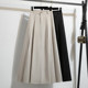 New summer large-size suit pleated skirt for women with fat MM high waist straps to show slim temperament mid-length A-line skirt