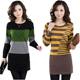 Spring and autumn middle-aged mother's clothing large size sweater middle-aged and elderly round neck pullover mid-length sweater long-sleeved bottoming shirt for women