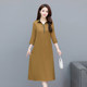 New long dress shirt collar retro short-sleeved middle-aged and elderly A-line skirt mother dress summer light and fashionable skirt