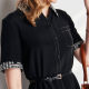 Palo Sang Silk Women's Skirt 24 Spring and Summer New Polo Collar Houndstooth vintage Print Short Sleeve Mulberry Silk Dress
