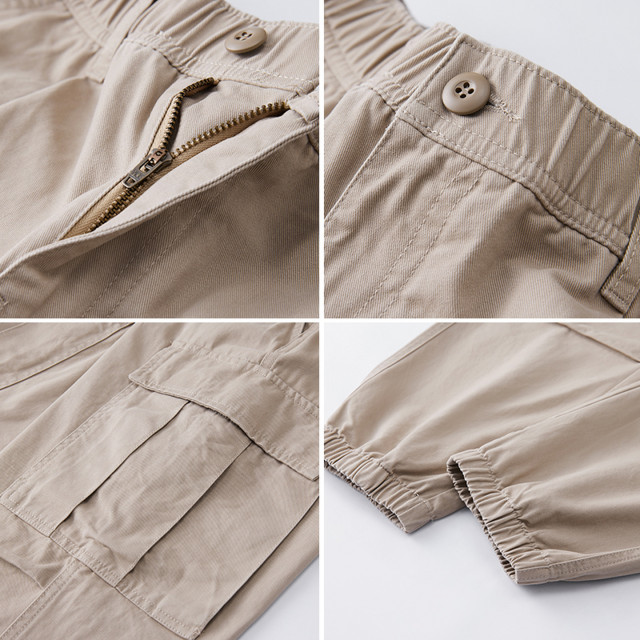Men's khaki velvet pants men's 2025 new thickened trousers winter warm men's trousers legged overalls