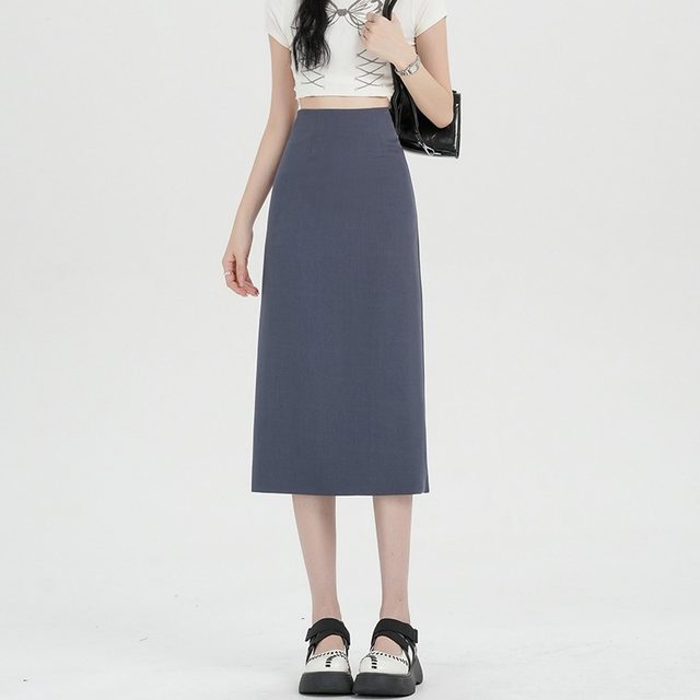 After spring and summer, professional suit skirt and temperament commuting one step mid-length skirt A-line skirt high-waisted hip skirt