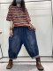 Spring and summer new blue large size short -size T -shirt female short cotton cotton version of the Korean version of the round collar lady