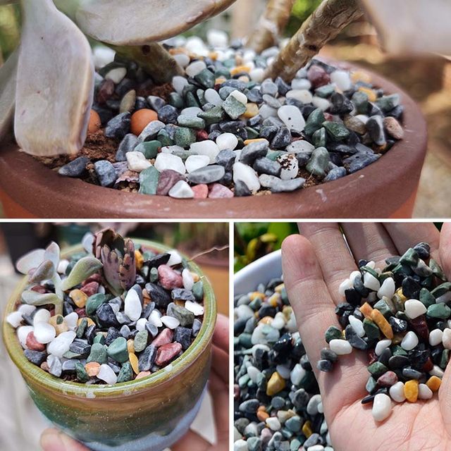 Natural colored stone fish tank special bottom sand succulent potted paving stone multicolored stone rain flower stone landscaping ornaments