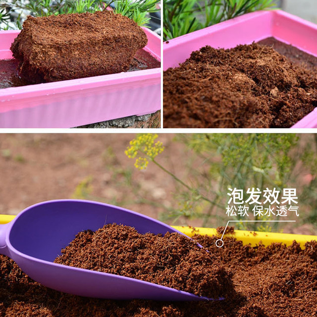 Imported coconut brick soil vegetable planting general desalinated coconut bran large coconut brick soil turtle hibernation flower planting soil
