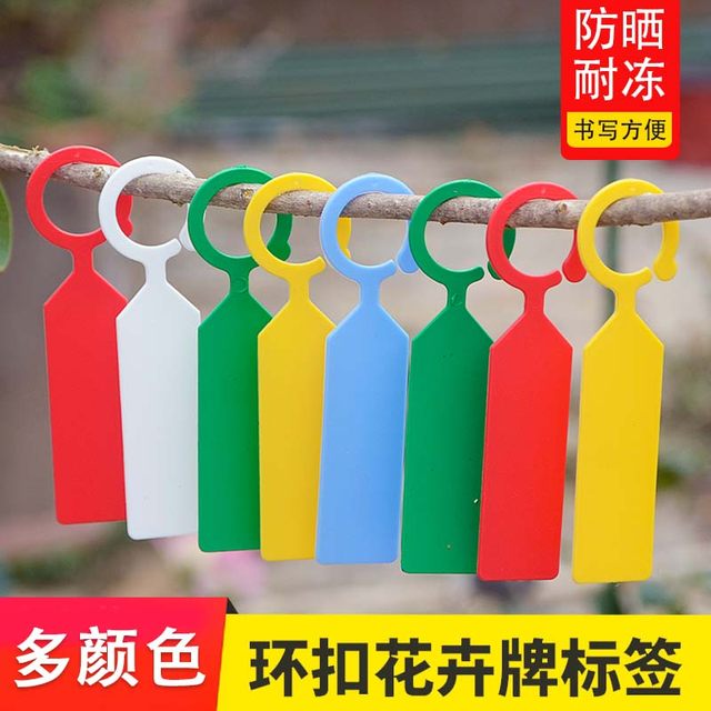 Thickened ring buckle mark sign gardening small label identification flower brand succulent potted plant label green plant waterproof brand list
