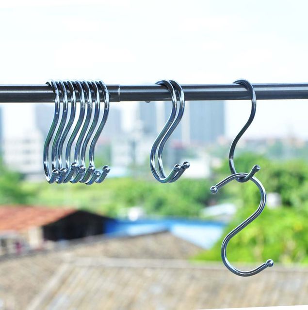 Kitchen clothes and clothing S -shaped exhibition will be hooked with punching metal stainless steel S hook -shaped bookbags
