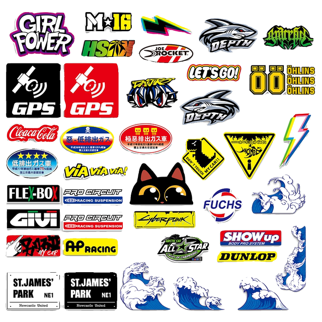 Motorcycle electric vehicle car sponsor waterproof modified helmet sticker body personality tweak creative scratch sticker