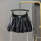 Sweet lace-up design makes the slim flower bud short skirt for women with versatile A-line puffy skirt trendy