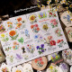 Rabbit's Waterproof Multi-Purpose Crystal Handbook Sticker Cold Transfer Paper Light Retro Sticker DIY Wildflower Water Cup Sticker