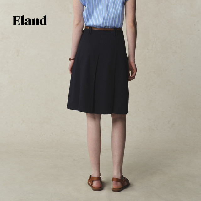 
Eland Clothes Skirt Women's Double Waist Loops With Lined Pleated Mid Skirt 25 New Summer Style