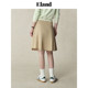 Eland Clothes Skirt Women's College Slant Slide Asymmetric Micro-Pin-Put Pleated Long Skirt 2025 Summer New Style