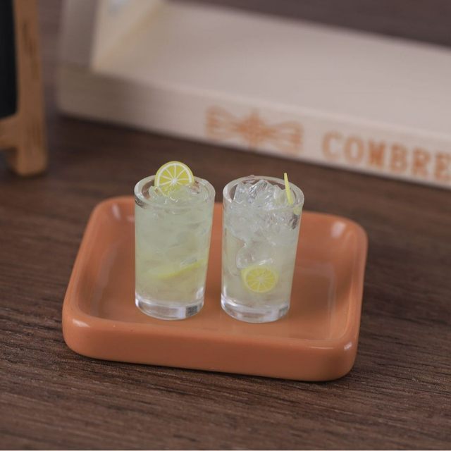 
Summer miniature three-dimensional lemon ice drink resin jewelry decorative ornaments handmade diy doll house cup model accessories