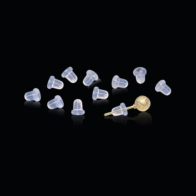 Silicone ear plug Gold pearl ear stud plug Transparent anti-allergic ear cap earrings back plug prevent ear buckle glue plug plug head plug