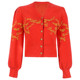 Stubborn 2025 autumn new style college style versatile temperament v-neck puff sleeve knitted sweater cardigan jacket women's clothing