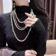 Half turtleneck mesh base shirt for women in autumn and winter new fashionable sweater with gauze clothes with black ears long-sleeved lace top