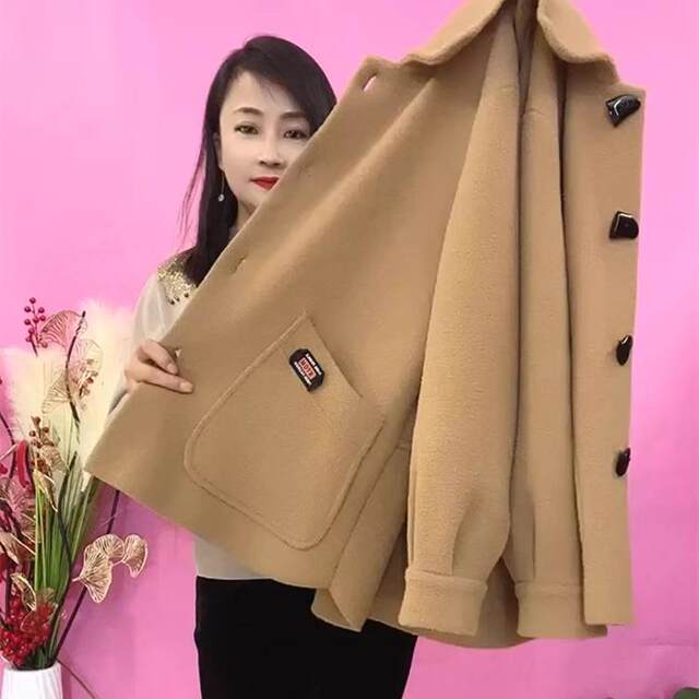 Temperament mother coat for women spring and autumn wool coat for middle-aged and elderly women autumn sport new small short top
