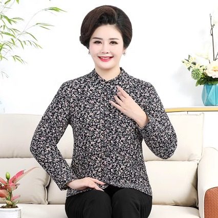 New winter new camel hair floret cotton-padded jacket for the elderly, close-fitting, warm, elastic and lightweight home cotton-padded jacket for middle-aged and elderly people