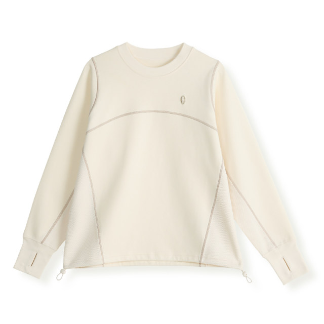CLOUDSPACE contrast color Hasselblad line design top 2025 spring slim pullover sweatshirt for women