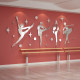 Dance room classroom layout decoration cultural wall paste Pilates yoga studio training institution image background painting