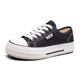 Mango toe canvas shoes for women 2025 new autumn thick sole shoes for women round toe black sneakers big toe shoes