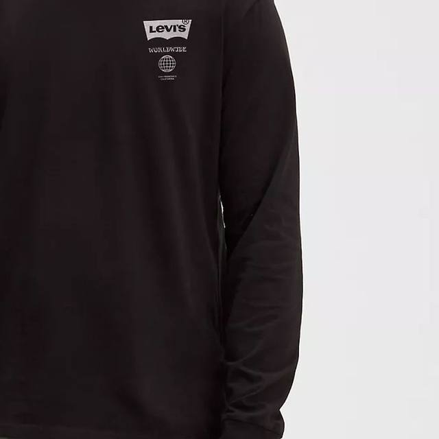 Levi's/Levi's men's top, long-sleeved pullover, pure cotton, solid color logo print, loose street fashion trend