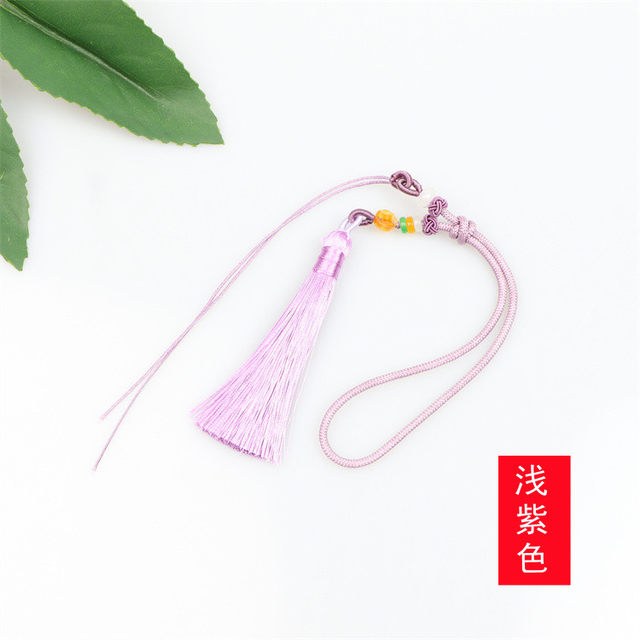 Coffee color car hanging bag lanyard hand braided DIY with tassel mobile phone playing piece rope jade agate rope