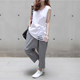 Fat girl's suspender design top for fat mm loose outer bottoming shirt white vest women's summer sweatshirt inner wear