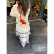 Jinyu Huahua white T-shirt for women 2024 new tops to make them look slim and loose lace long-sleeved embroidered early autumn design sense