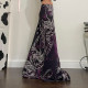 MSYOUCAN American style weird totem dark pattern printed skirt low waist drooping old old-fashioned A-line long skirt
