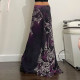 MSYOUCAN American style weird totem dark pattern printed skirt low waist drooping old old-fashioned A-line long skirt