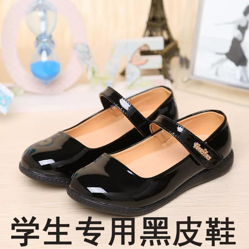 春亮面儿童漆皮女童黑色皮鞋白色公主鞋小皮鞋单鞋学生