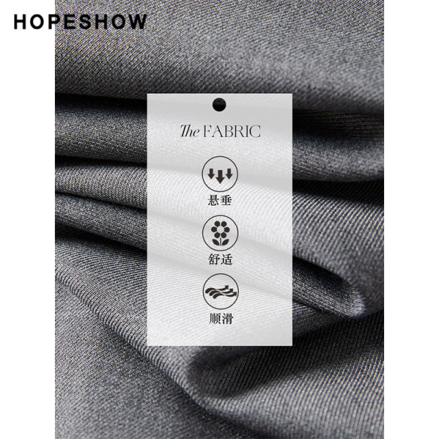 Red sleeve autumn mid-waist wide-leg gray droop suit pants