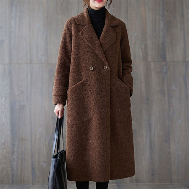 Clearance and pick up the counter to withdraw extra large size fat mm300Jin [Jin equals 0.5 kg] Warm coat for women lamb fur mid-length coat for women